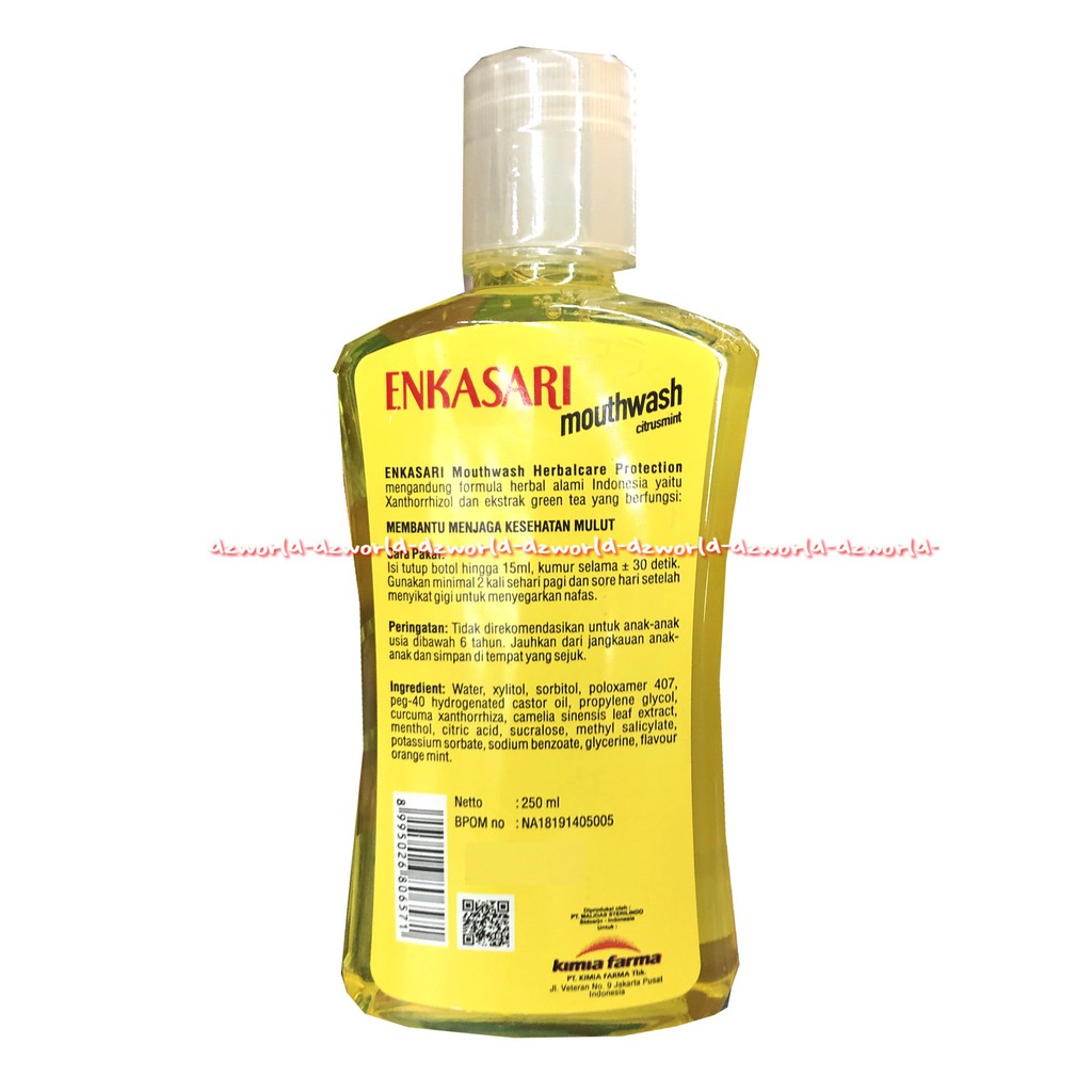Enkasari Mouthwash 250ml Pappermint Citrusmint Fresmint Herbalcare Protection Obat Kumur Kumur Enka Sari