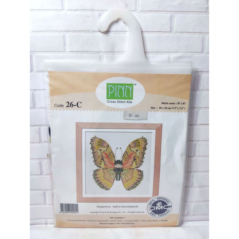 Paket DIY Craft Sulam Kristik Strimin Ori PINN 26-C Kupu Kupu Baby Butterfly