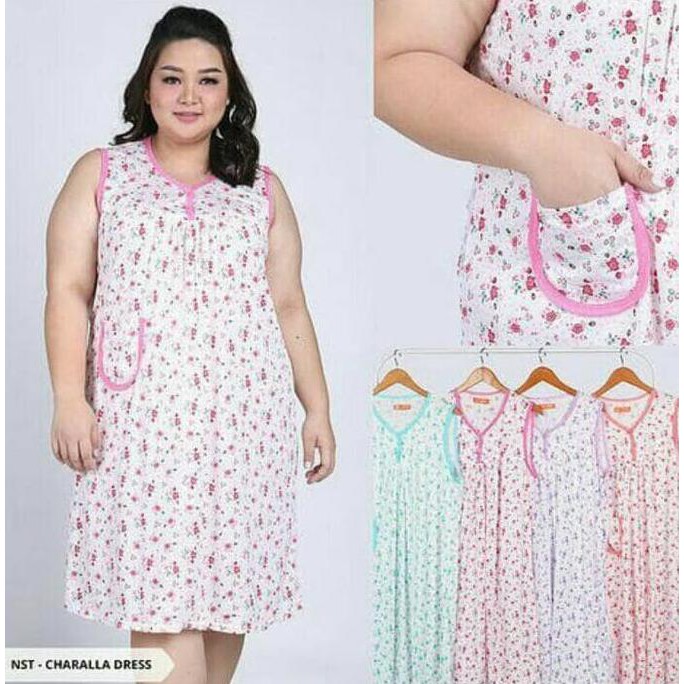 Daster Kaos Import Jumbo Ycs ( Tanpa Tangan ) Bahan Daster Adem