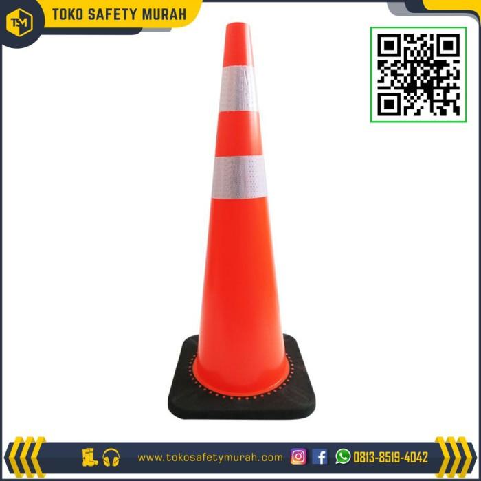 Cone Traffic Cone 90 Cm Dasar Hitam Double Scotlight Kerucut 90Cm Premium