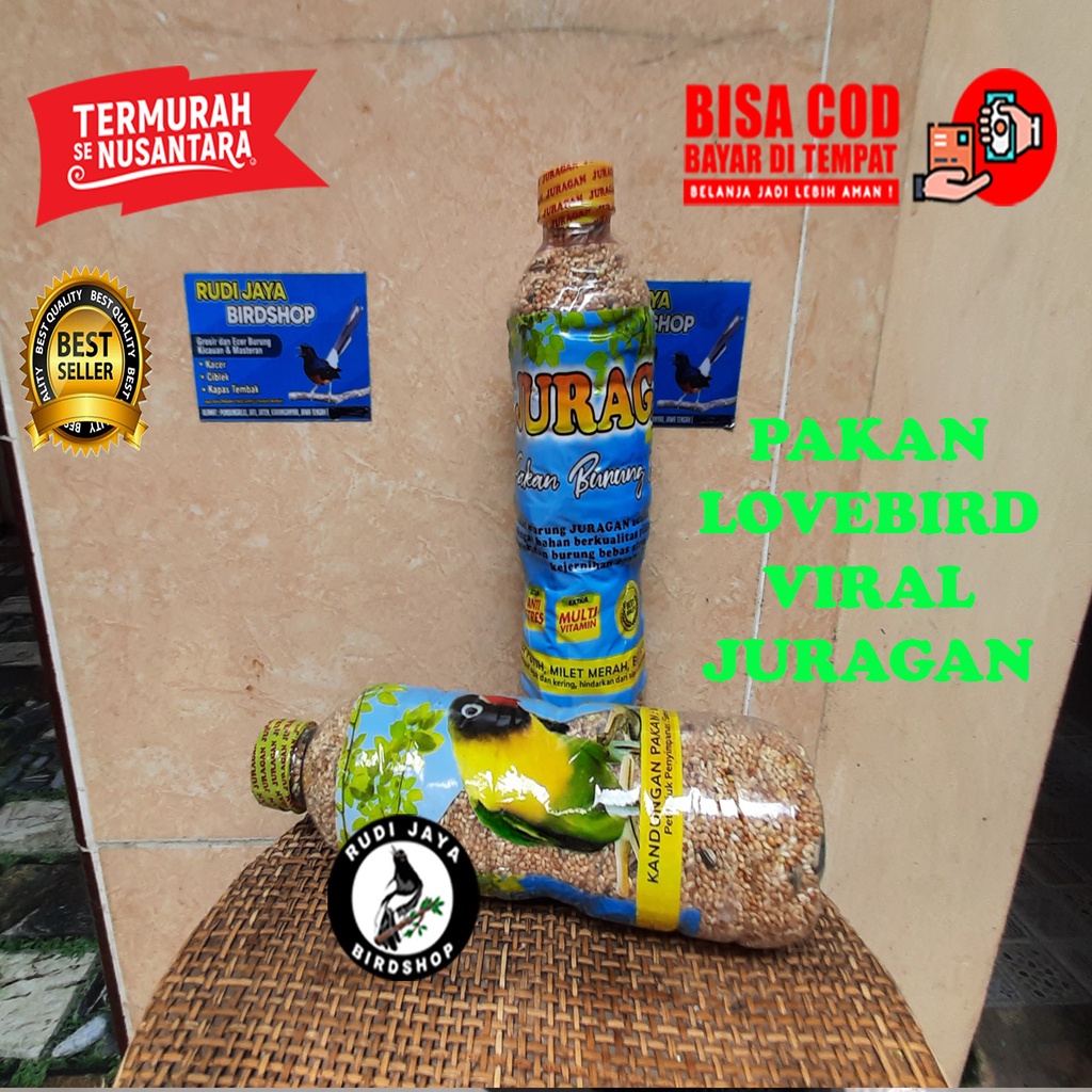 Jual Pakan Makanan Burung Lovebird Lb Viral Juragan Kemasan Botol Aqua Milet Putih Miltih