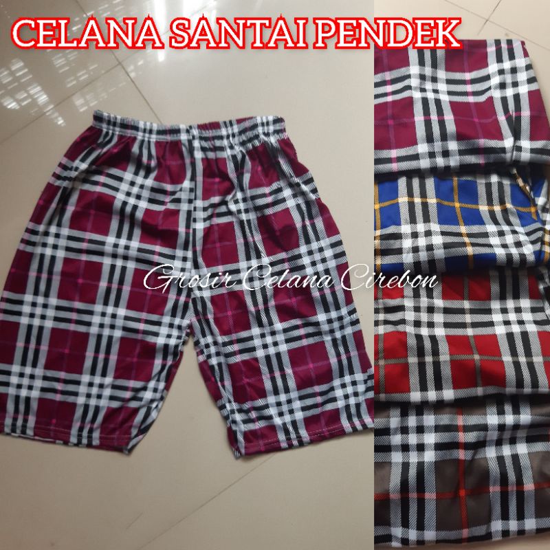 CELANA SANTAI CELANA PENDEK CELANA PANTAI MOTIF KOTAK BESAR