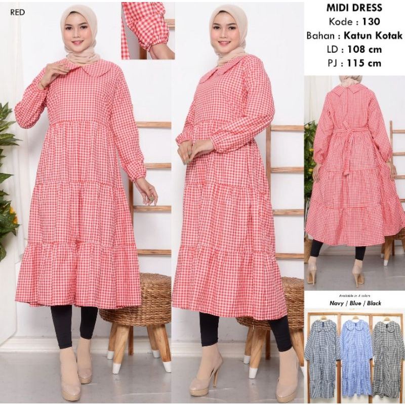 Midi dress katun | LD 108 PB 115