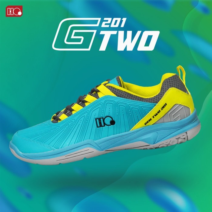 Sepatu Badminton Bulutangkis New Hi-Qua G-Two Original - Turquoise