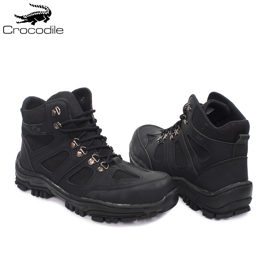 MS Shop - Sepatu Pria Crocodile Endure Hitam Boots Safety Gunung Hiking Septi Bots Outdoor Murah