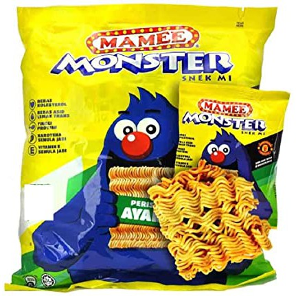 [HALAL] Mamee Monster Noodle Snack Crunchy 200gr Mie Kremes Rasa BBQ / Mame Chicken Ayam Snek Mi Kremes