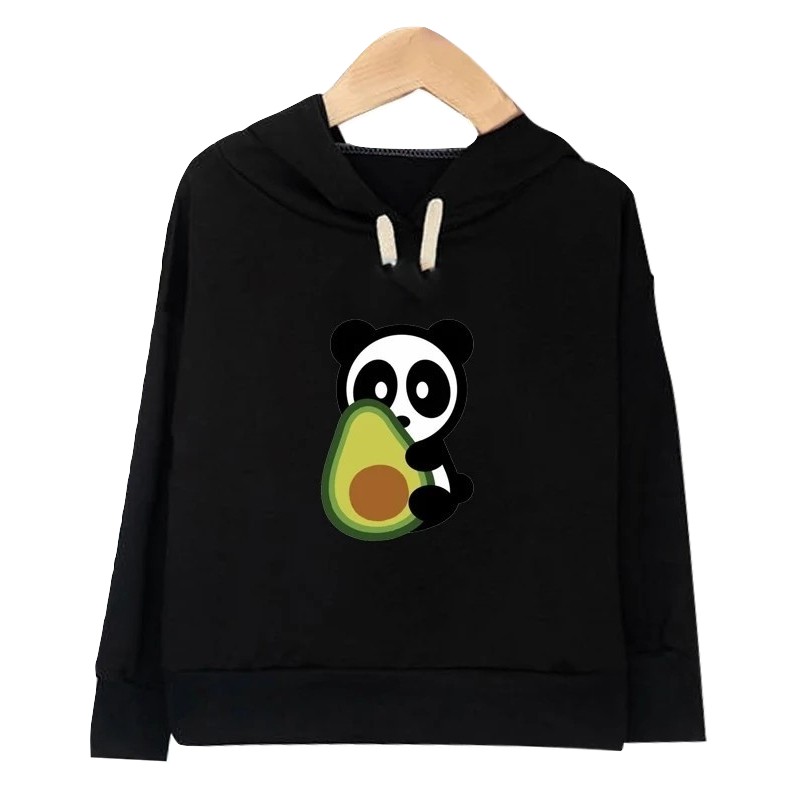 Sweater Anak Panda With Avocado Hoodie Anak Fleece Pakaian Anak Unisex