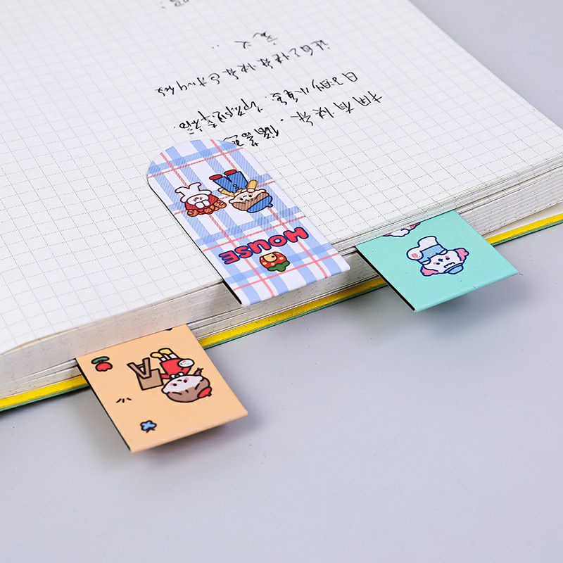 Pembatas Buku Magnet Satuan Bookmark Magnet Sticky Note Motif Korea