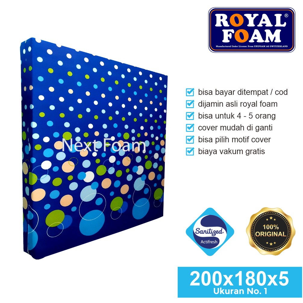 Kasur Busa Royal Foam Ukuran No 1 200x180x5 cm Tebal 5 cm D16 ORIGINAL