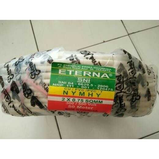 ETERNA Kabel Listrik Serabut isi 2 NYMHY 2x0.75 per meter