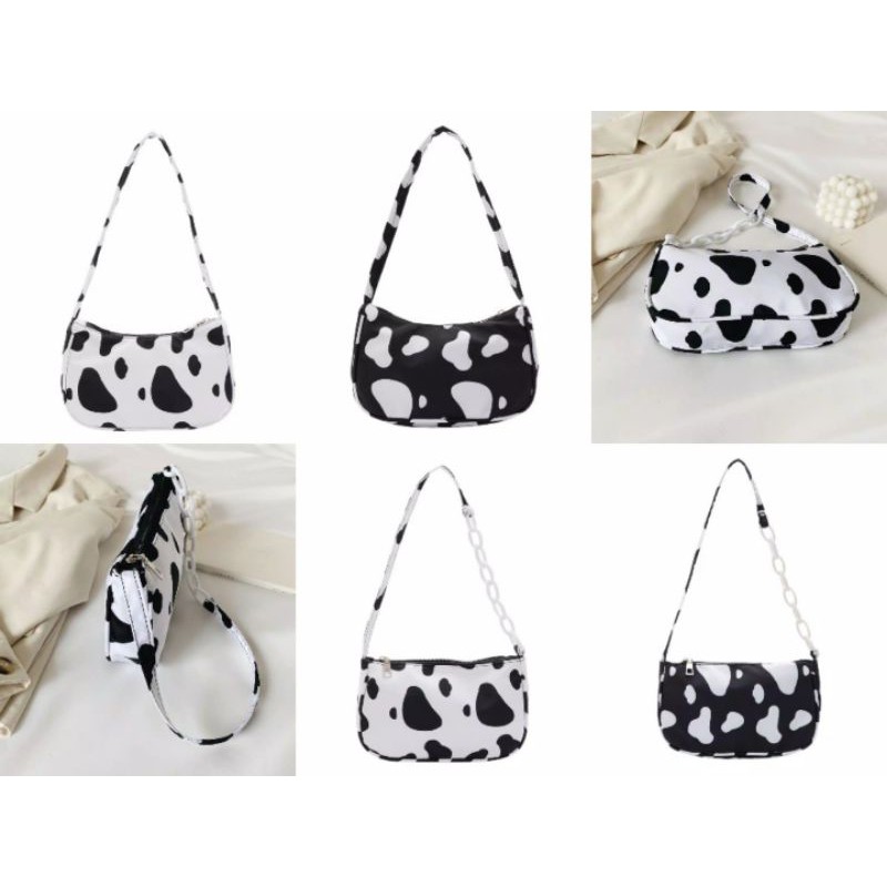 TAS BAHU MOTIF KULIT SAPI RANTAI DAN BIASA / SHOULDER BAG COW PATTERN