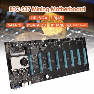 BTC S37 MOTHERBOARD MINING S-37 8 GPU 8 VGA INCLUDE PROCESSOR