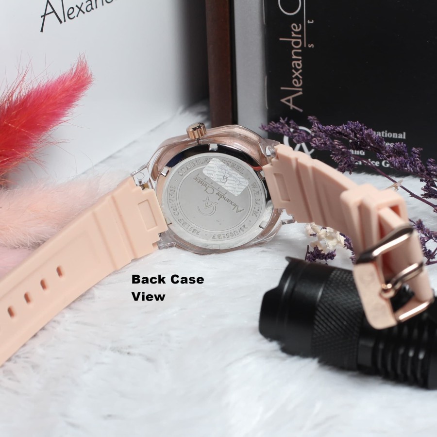 ORIGINAL Jam Tangan Wanita Alexandre Christie Rubber AC 2811 / AC2811 / 2811 Garansi Resmi 1 Tahun.