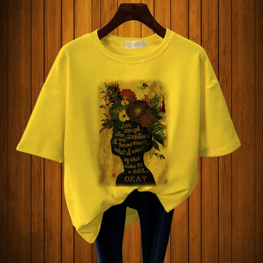 CALVIERO SHOP - BAJU KAOS WANITA DEWASA PRINT VINTAGE FACE CASUAL