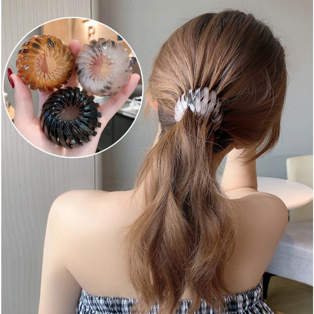 Jepitan Ikat Rambut Ponytail Cepol Hijab Korea Fashion Scrunchie Sanggul Multi Fungsi Hair Bird Nest Clip Claw Jepit