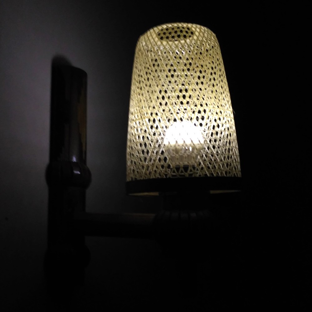 Kap Lampu Bambu | Kap Lampu Hias Dinding Anyaman Bambu