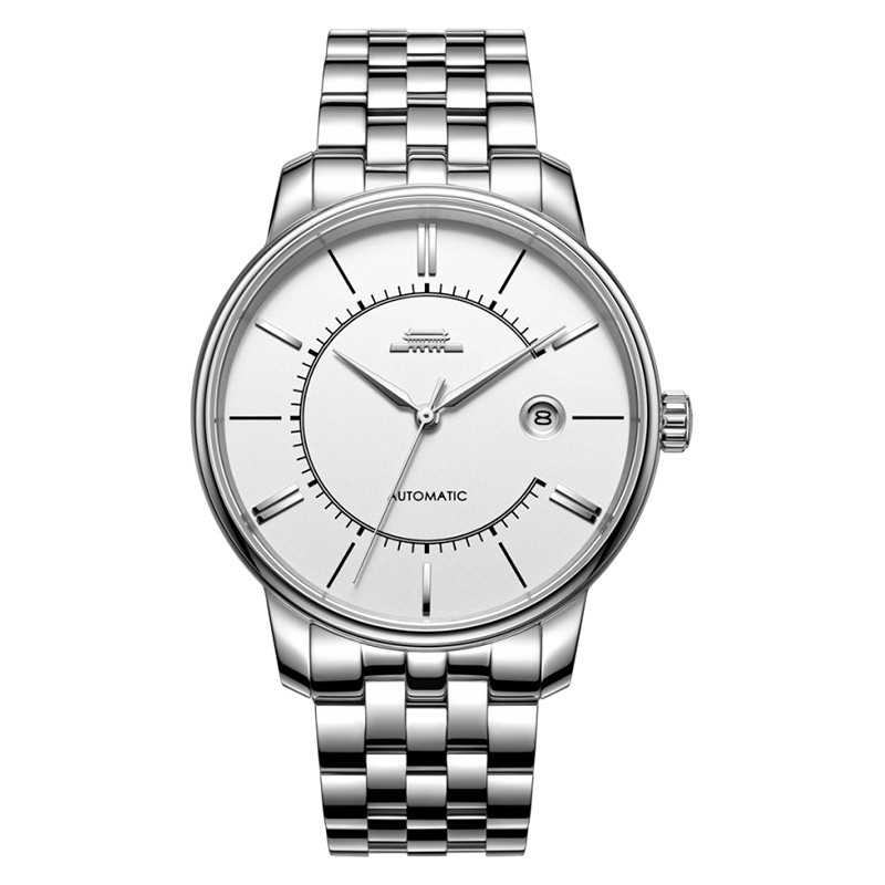 Jam Tangan Pria Beijing BG030003 Architectural Man Silver Dial Stainless Steel