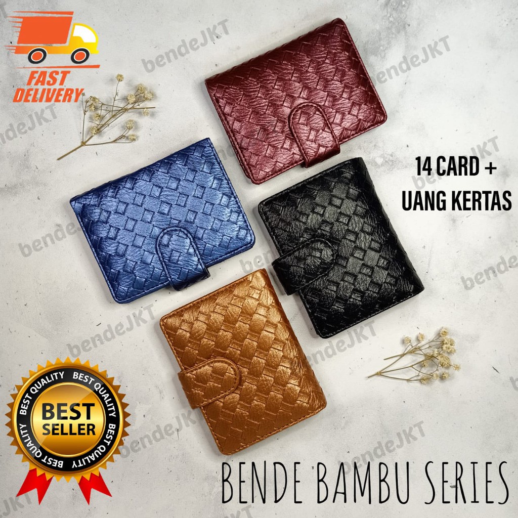 DOMPET KARTU BAMBU SERIES BENDE DAN UANG KERTAS PREMIUM WANITA IMPORT TEMPAT KARTU