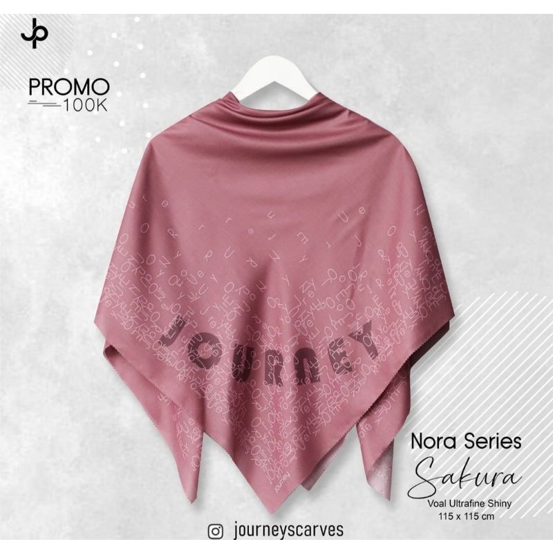 HIJAB SEGI EMPAT JOURNEY SCARVES NORA SERIES SAKURA VOAL SHINY ORIGINAL