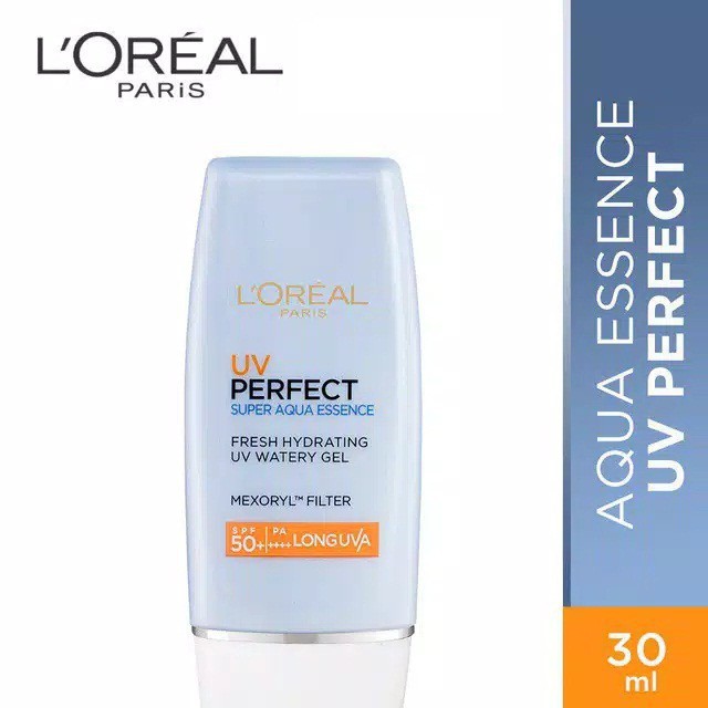 L'Oreal Loreal Paris UV Perfect Super Aqua Essence Sunscreen SPF 50/PA+++  FULL BOTOL 30 ML