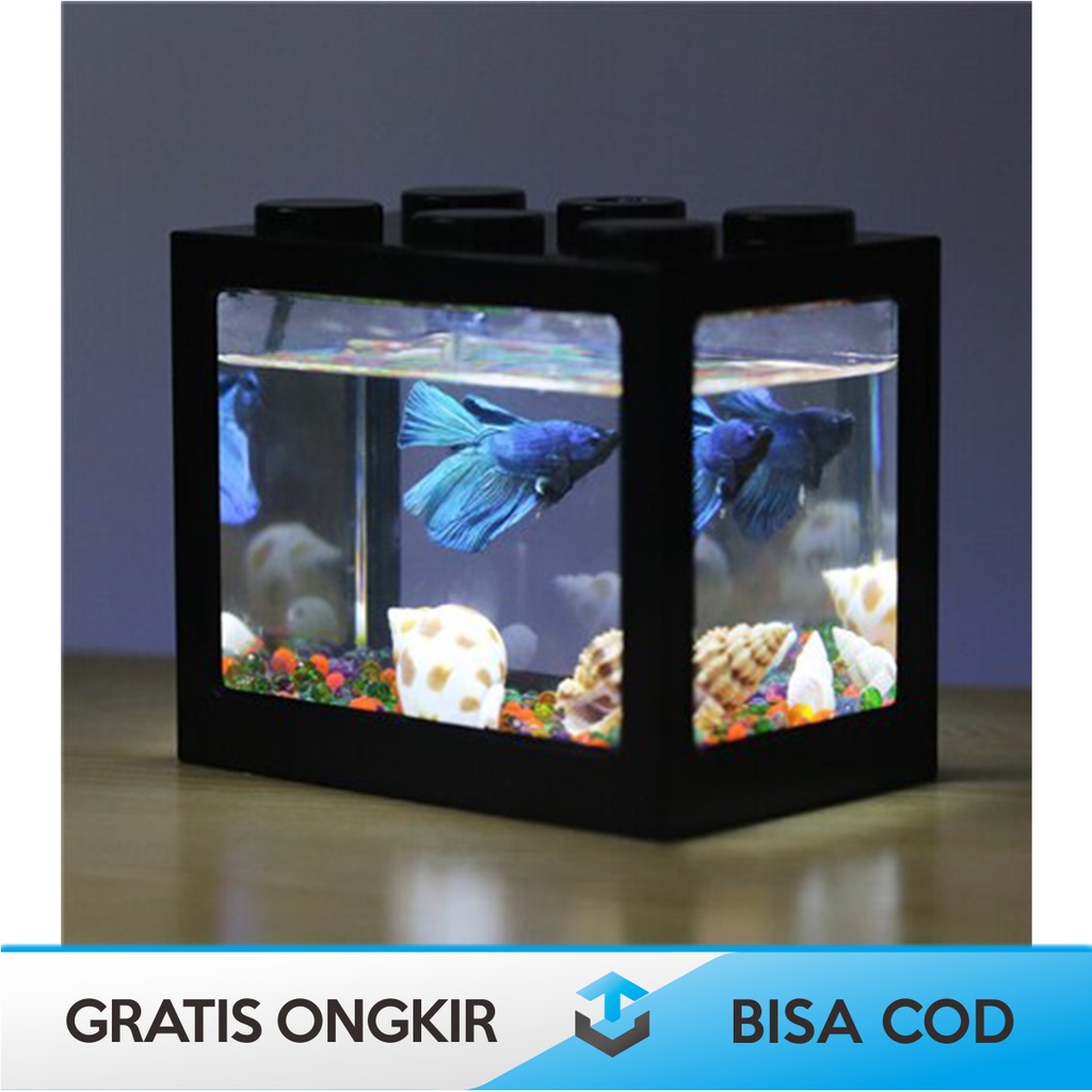 AQUARIUM AKRILIK CUPANG LED TOPINCN TOP5 LEGO ORIGINAL AKUARIUM LEGO UNTUK IKAN CUPANG MINI