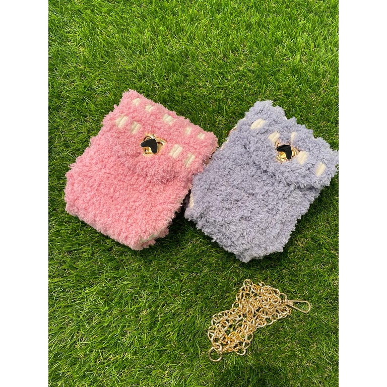 Tas Rajut Canvas/ Pouch Plastik Canvas/ Rajut Handmade