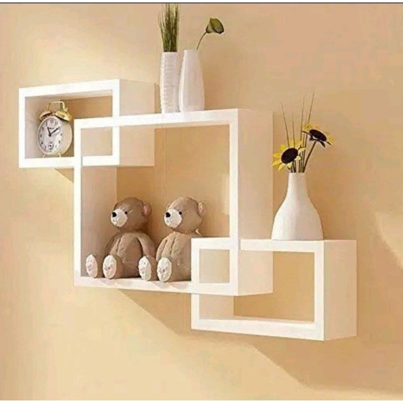 Rak dinding minimalis kotak 3 pcs