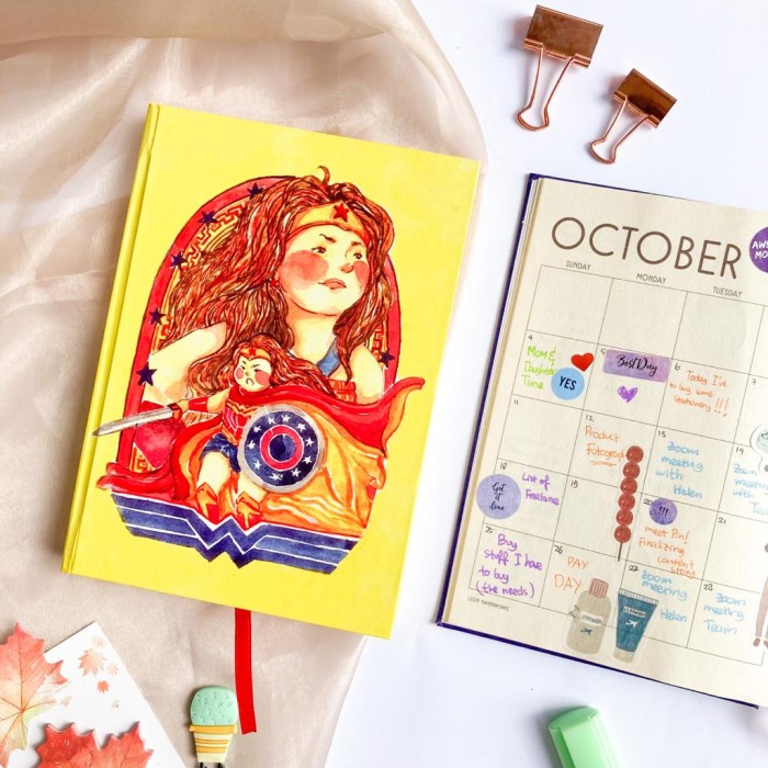 

[RESTOCK] Buku Notebook Journal Agenda, Polos dan dotted Wonder Woman - A5 Hard Agenda