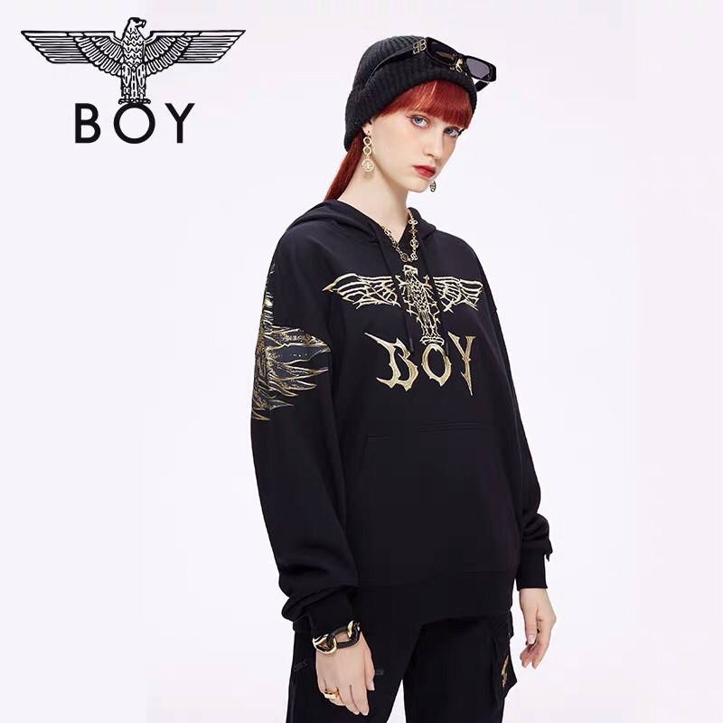 BOY84 SWEATER HOODIE BOY LONDON PRIA WANITA ASIA EROPA BIG LOGO WINGS GOLD
