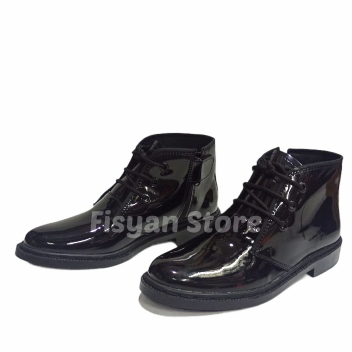 Sepatu PDH TNI | PDH Security/Satpam Tali dan Sleting Hitam Mengkilap