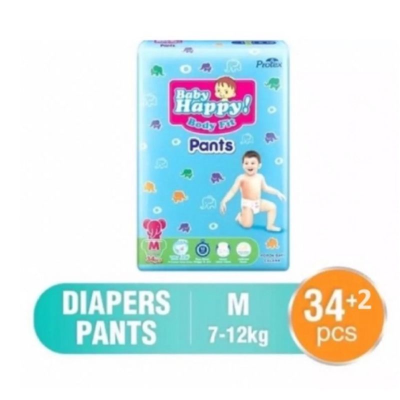 POPOK CELANA SIZE M34+2/BABY HAPPY SIZE M34+2/POPOK BAYI SIZE M34+2