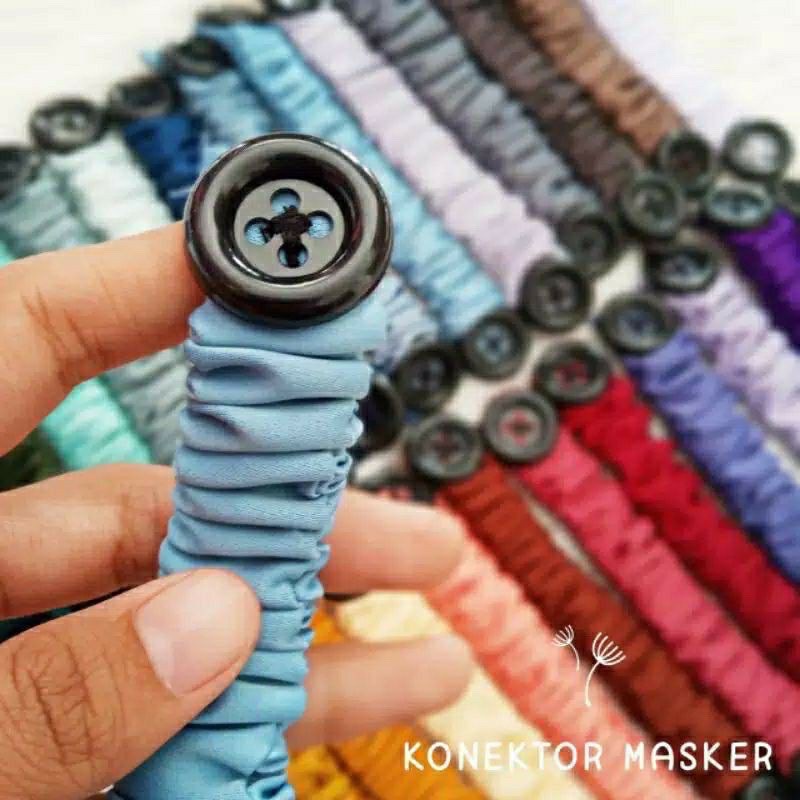 Konektor Pengait Masker Hijab Kancing Aksesoris Connector Tali Bahan Katun Praktis Aman Murah