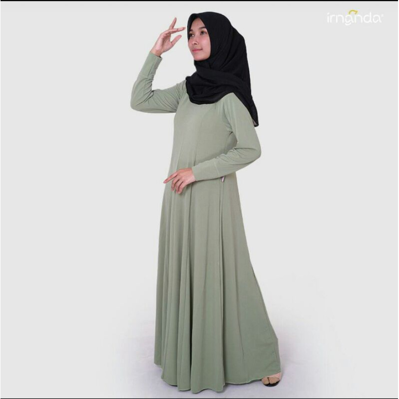 Nada dress ORI Irnanda BLACK HITAM gamis syari wanita muslim allsize warna polos original CEWE bagus