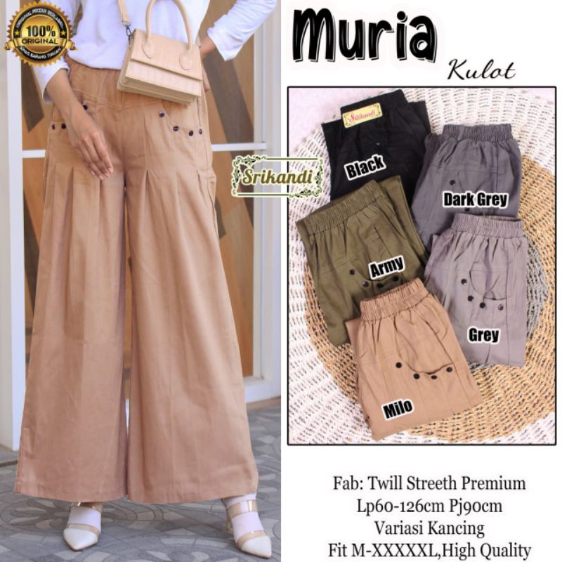 muria kulot celana kulot katun twill strech by srikandi