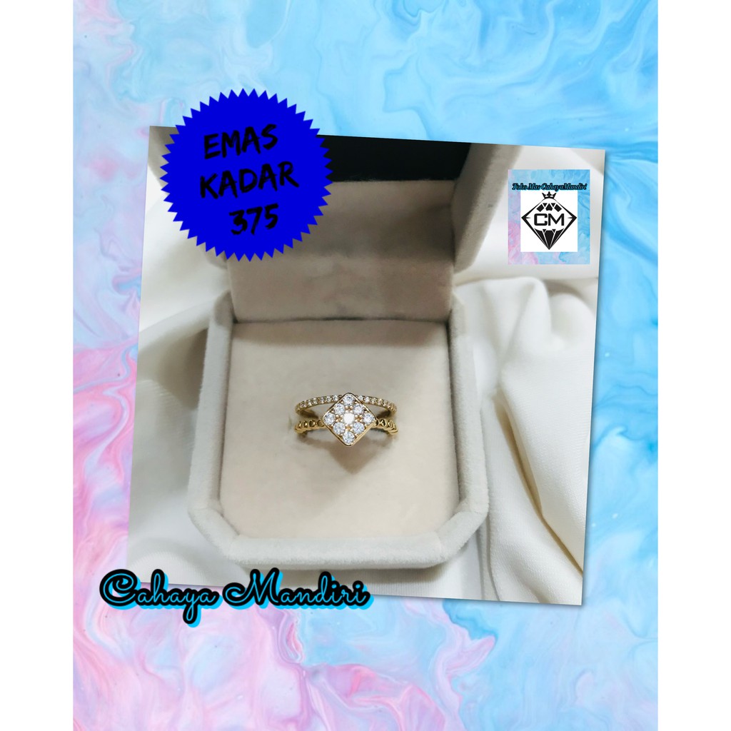Cincin Emas Hala Kadar 375 (9K) Berat 2,01 Gram size 10, Size 11 dan size 12
