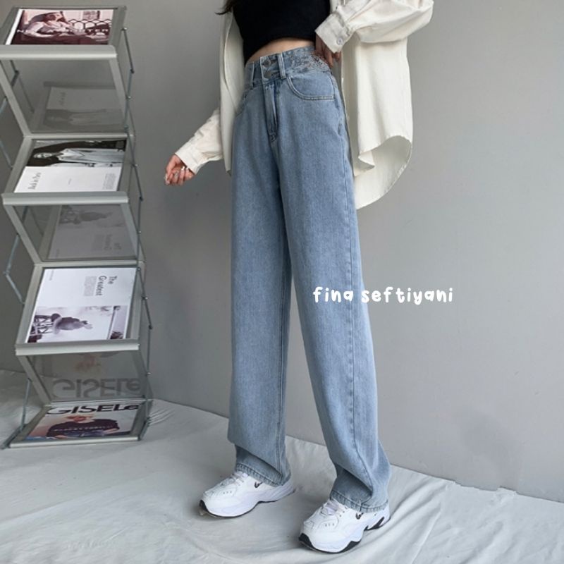 Highwaist jeans loose level up button