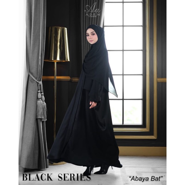 Abaya Bat Black series by Aden hijab Shafwah butik Original