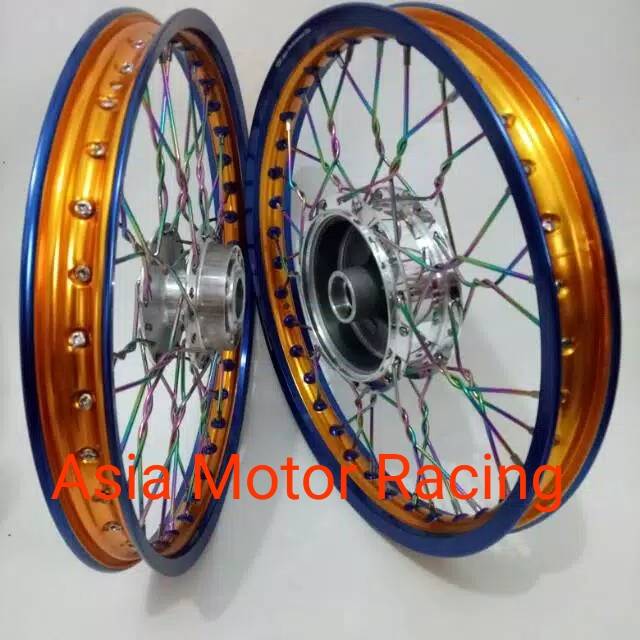 Velg Sepaket TDR 2tone ring 17 jari jari ruji pelangi pelintir motor mio xeon beat vario scopy spacy