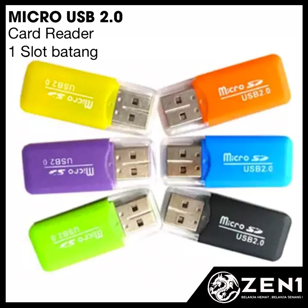 {ZEN1} CARD READER 1 SLOT MICRO SD CARD READER USB-2