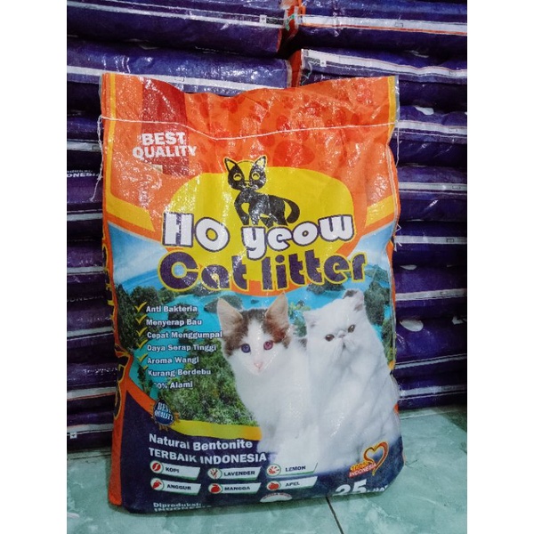 Pasir Ho Yeow 25L (paket3) pasir kucing gumpal dan wangi