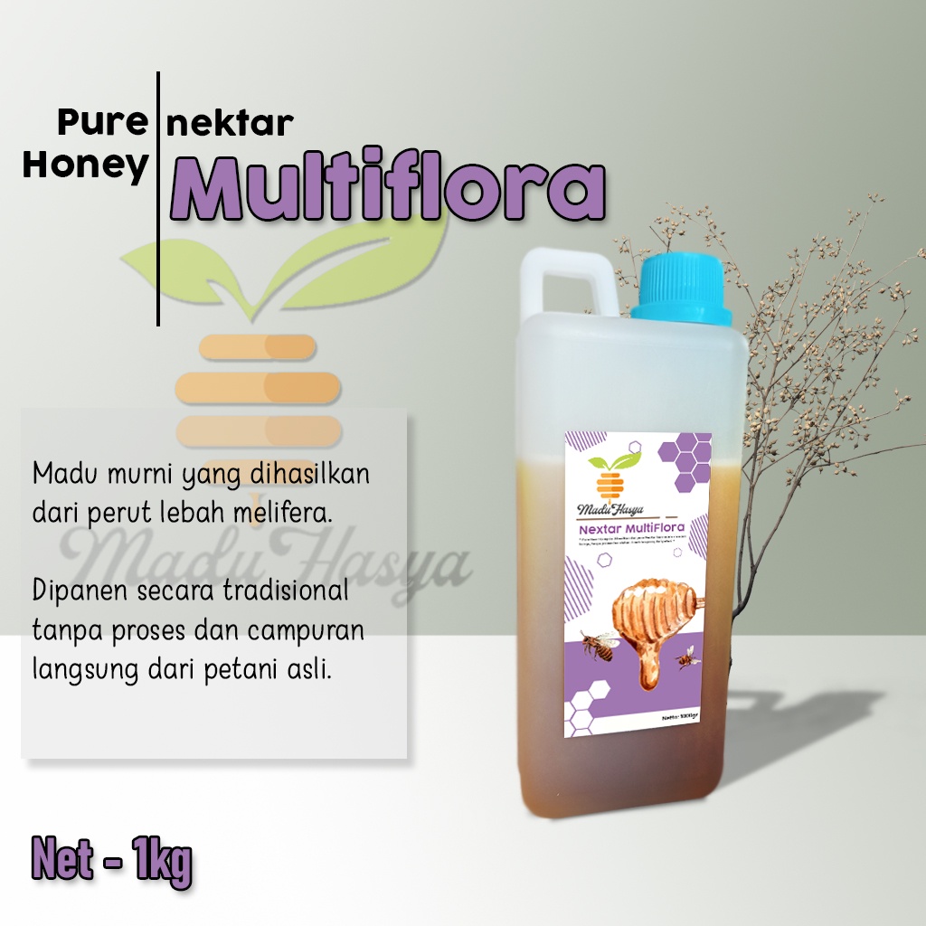 

Madu Murni Asli 1kg HASYA Nektar Multiflora Java Alami Pure Natural Raw Honey