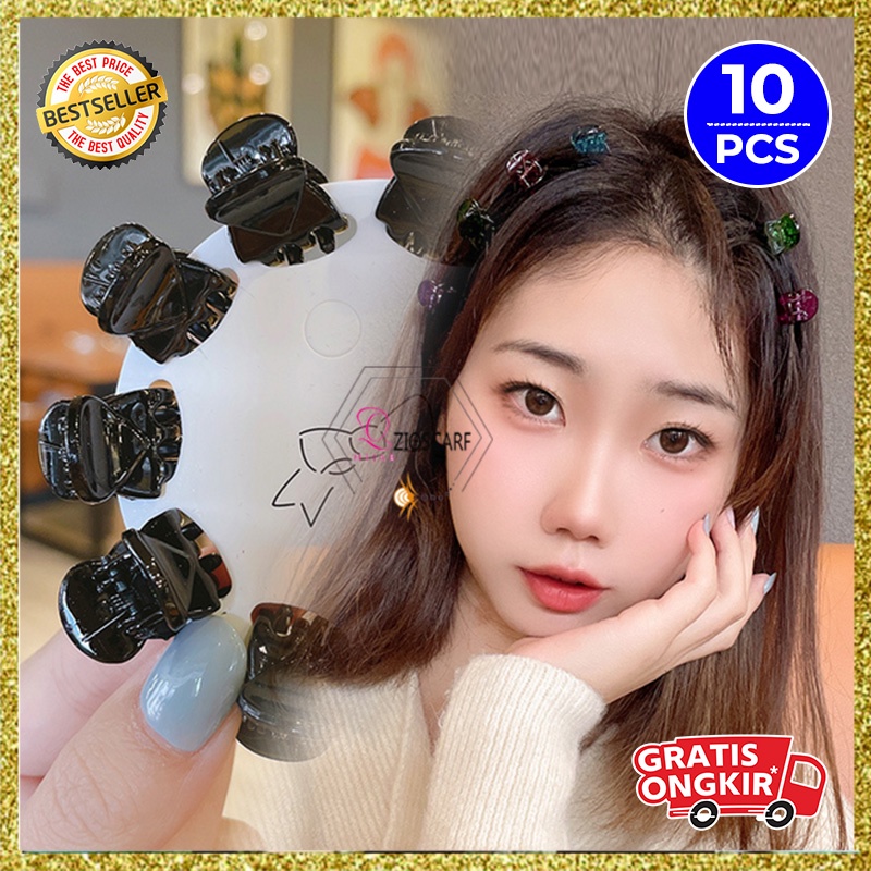 Jepit Rambut Jedai Korea Perempuan Mini 1 Set 10 Pcs Hitam Aksesoris Rambut minimalis AK209