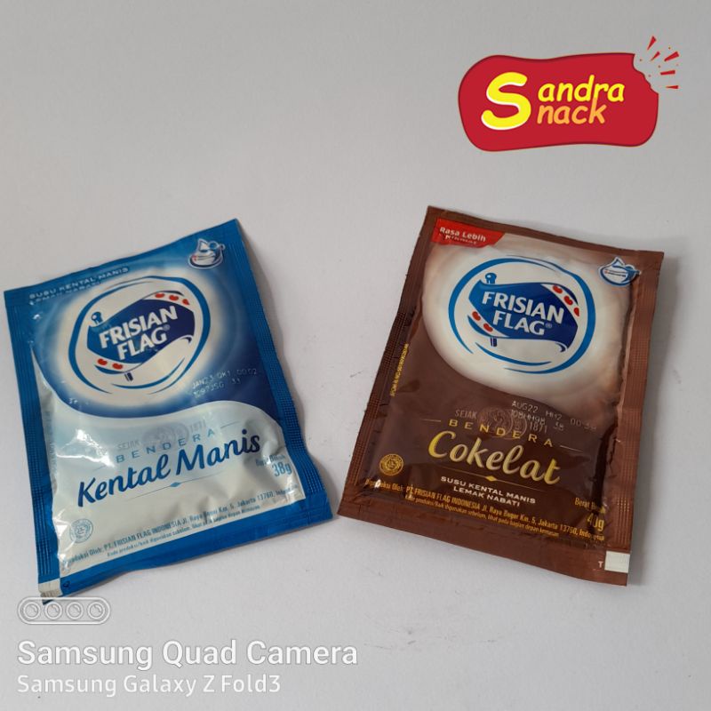 

Susu bendera kental manis 1 sachet varian rasa coklat dan putih 36gram