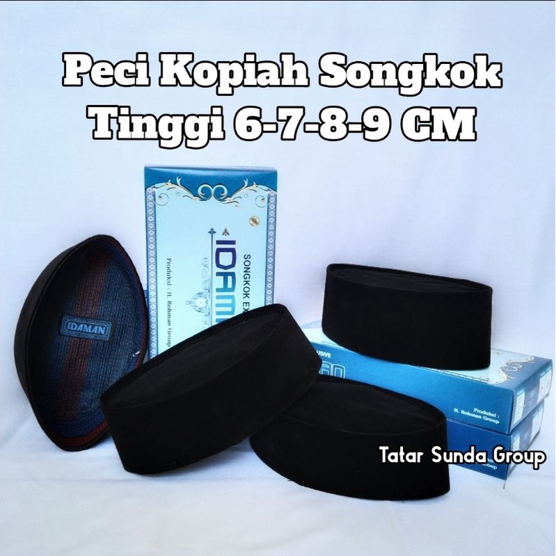 Peci Hitam Tinggi 6cm 7cm 8cm 9cm Polos Non Ac Kopiah Songkok Pria Peci Santri Ukuran Anak Dan Peci Ukuran Dewasa Tinggi 6 cm 7 cm 8 cm 9 cm