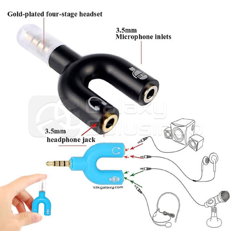 Converter Audio Splitter + Mic - U shape / Y shape