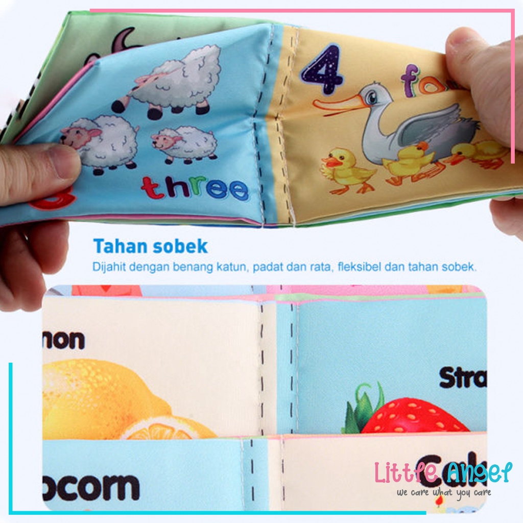 BUKU KAIN EDUKASI ANAK Buku Bantal Bayi Mainan Edukasi Karakter Anak Balita Belajar Cerita Gambar Edukatif Cloth Education