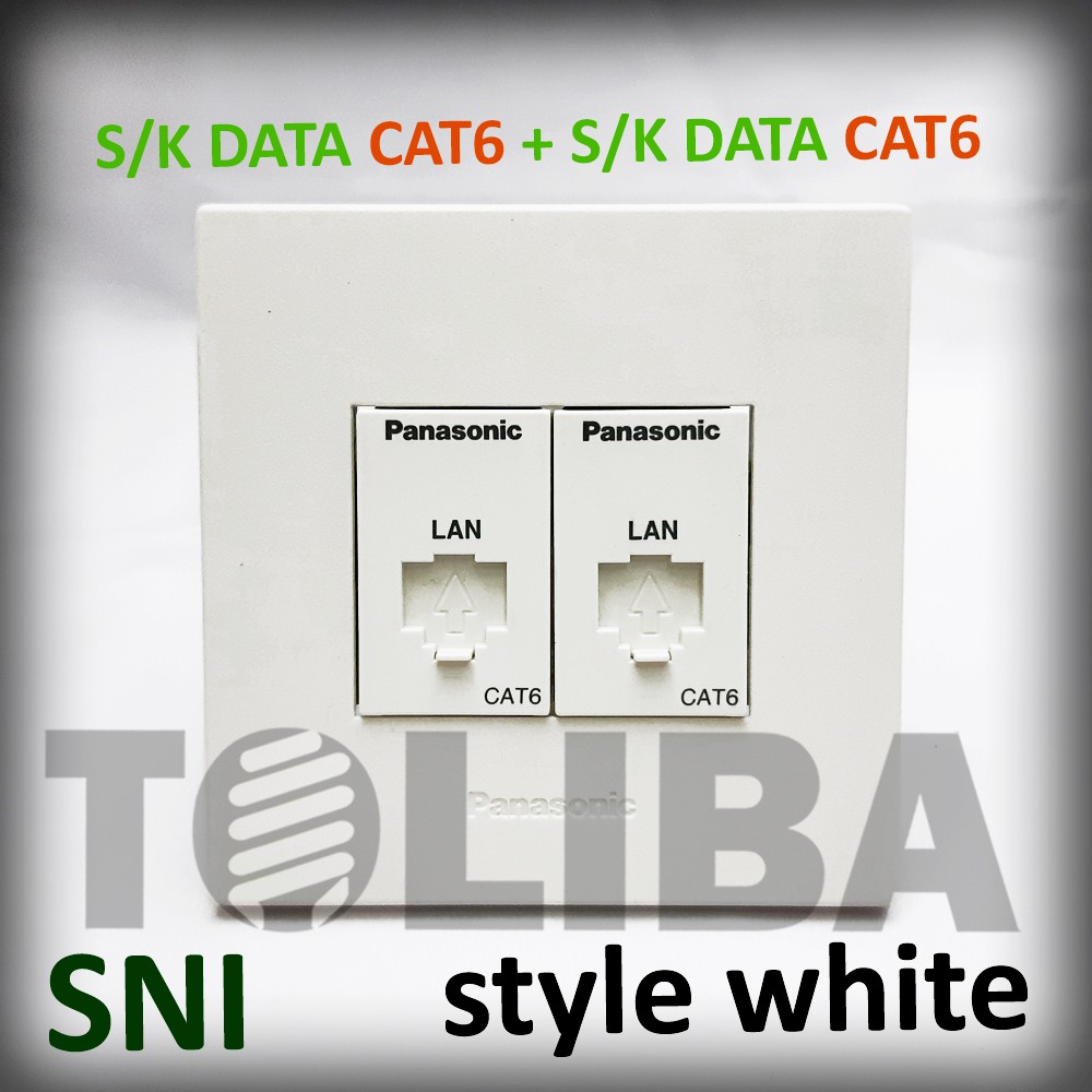 stop kontak s/k data / 2 stopkontak data cat6 cat 6 panasonic minimalis style white sni