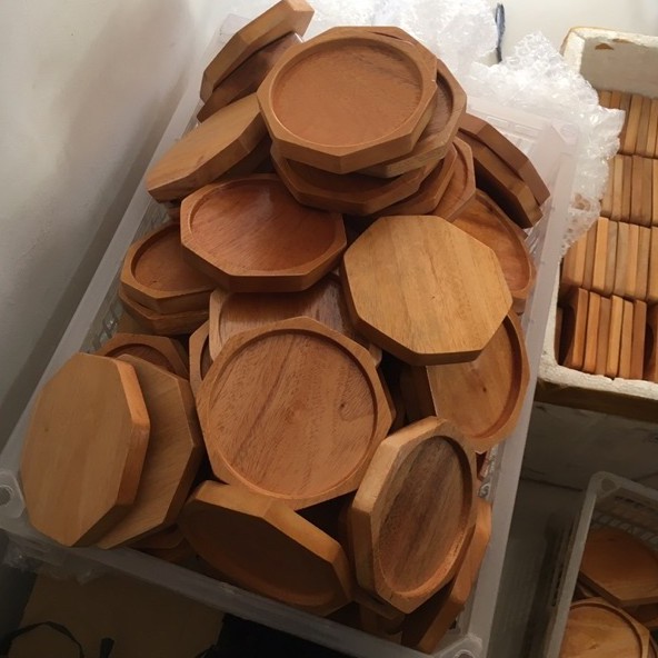 Tatakan Gelas Tatakan Kayu Alas Gelas Coakan MAHONI