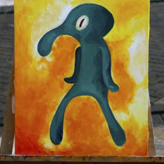 LUKISAN SQUIDWARD TAMPAN DAN BERANI AKRILIK 50X40 CM LUKISAN SQUIDWARD TAMPAN DAN BERANI AKRILIK 50X40 CM
