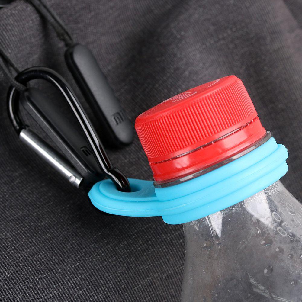 Lanfy Gesper Botol Air Gantungan Kunci Aluminium Alloy Alat Luar Ruangan Silikon Carabiner Klip Gesper Kait Olahraga Kettle Buckle